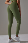 PACK265428-P1309-1, Duffel Green High Waist Ankle-length Yoga Pants