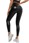 LC265432-P2-S, LC265432-P2-M, LC265432-P2-L, LC265432-P2-XL, Black Active Regular Pu Exercise Yoga Pants