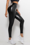 LC265432-P2-S, LC265432-P2-M, LC265432-P2-L, LC265432-P2-XL, Black Active Regular Pu Exercise Yoga Pants