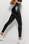 LC265432-P2-S, LC265432-P2-M, LC265432-P2-L, LC265432-P2-XL, Black Active Regular Pu Exercise Yoga Pants