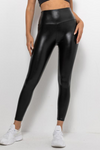 LC265432-P2-S, LC265432-P2-M, LC265432-P2-L, LC265432-P2-XL, Black Active Regular Pu Exercise Yoga Pants