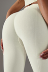 LC265434-P1-S, LC265434-P1-M, LC265434-P1-L, White Active High Waist Solid Yoga Pants