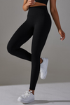 LC265434-P2-S, LC265434-P2-M, LC265434-P2-L, Black Active High Waist Solid Yoga Pants