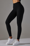 LC265434-P2-S, LC265434-P2-M, LC265434-P2-L, Black Active High Waist Solid Yoga Pants