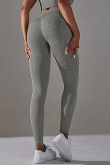  LC265434-P2011-S, LC265434-P2011-M, LC265434-P2011-L, Dark Grey Active High Waist Solid Yoga Pants