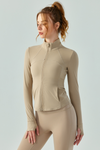LC264626-P18-S, LC264626-P18-M, LC264626-P18-L, LC264626-P18-XL, Apricot Active Zipper Long Sleeve Yoga Jacket