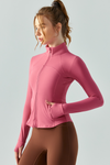 LC264626-P303-S, LC264626-P303-M, LC264626-P303-L, LC264626-P303-XL, Mineral Red Active Zipper Long Sleeve Yoga Jacket