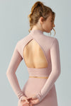 LC264628-P1010-S, LC264628-P1010-M, LC264628-P1010-L, LC264628-P1010-XL, Light Pink Cut-out Daily Active Yoga Top