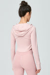 LC264629-P1010-S, LC264629-P1010-M, LC264629-P1010-L, LC264629-P1010-XL, Light Pink Long Sleeve Zipper Solid Yoga Coat