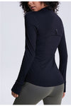 LC264634-P2-S, LC264634-P2-M, LC264634-P2-L, LC264634-P2-XL, Black Yoga Sports Long Sleeve Top Jacket
