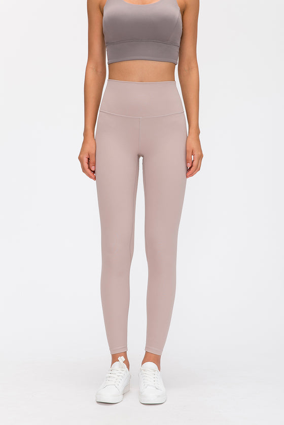 LC265435-P1010-S, LC265435-P1010-M, LC265435-P1010-L, LC265435-P1010-XL, Light Pink High-waisted Running Sports Fitness Pants