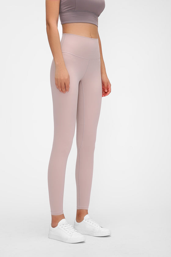 LC265435-P1010-S, LC265435-P1010-M, LC265435-P1010-L, LC265435-P1010-XL, Light Pink High-waisted Running Sports Fitness Pants