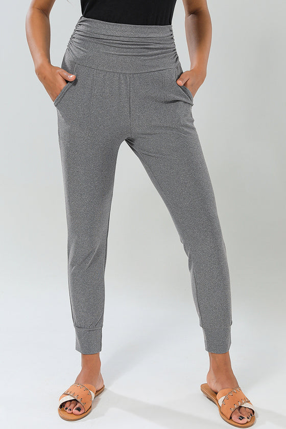 High Waist Pleated Pocket Leggings