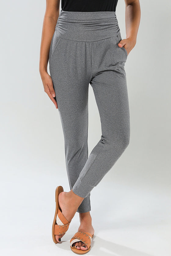 High Waist Pleated Pocket Leggings