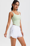 LC264636-P2009-S, LC264636-P2009-M, LC264636-P2009-L, LC264636-P2009-XL, Meadow Mist Green Cropped Active One Piece Yoga Top