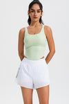 LC264636-P2009-S, LC264636-P2009-M, LC264636-P2009-L, LC264636-P2009-XL, Meadow Mist Green Cropped Active One Piece Yoga Top