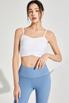 LC264639-P1-S, LC264639-P1-M, LC264639-P1-L, LC264639-P1-XL, White Crossed Strap Cropped Yoga Bra