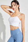 LC264639-P1-S, LC264639-P1-M, LC264639-P1-L, LC264639-P1-XL, White Crossed Strap Cropped Yoga Bra