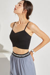 LC264639-P2-S, LC264639-P2-M, LC264639-P2-L, LC264639-P2-XL, Black Crossed Strap Cropped Yoga Bra