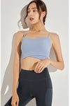 LC264639-P804-S, LC264639-P804-M, LC264639-P804-L, LC264639-P804-XL, Beau Blue Crossed Strap Cropped Yoga Bra