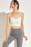 LC264639-P2009-S, LC264639-P2009-M, LC264639-P2009-L, LC264639-P2009-XL, Meadow Mist Green Crossed Strap Cropped Yoga Bra