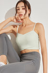 LC264639-P2009-S, LC264639-P2009-M, LC264639-P2009-L, LC264639-P2009-XL, Meadow Mist Green Crossed Strap Cropped Yoga Bra