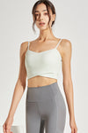LC264639-P2009-S, LC264639-P2009-M, LC264639-P2009-L, LC264639-P2009-XL, Meadow Mist Green Crossed Strap Cropped Yoga Bra