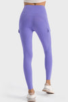 LC265438-P408-S, LC265438-P408-M, LC265438-P408-L, LC265438-P408-XL, Lilac Flap Pocket High Waist Workout Pants