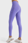 LC265438-P408-S, LC265438-P408-M, LC265438-P408-L, LC265438-P408-XL, Lilac Flap Pocket High Waist Workout Pants