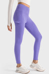 LC265438-P408-S, LC265438-P408-M, LC265438-P408-L, LC265438-P408-XL, Lilac Flap Pocket High Waist Workout Pants