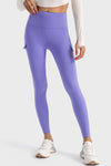 LC265438-P408-S, LC265438-P408-M, LC265438-P408-L, LC265438-P408-XL, Lilac Flap Pocket High Waist Workout Pants