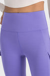LC265438-P408-S, LC265438-P408-M, LC265438-P408-L, LC265438-P408-XL, Lilac Flap Pocket High Waist Workout Pants