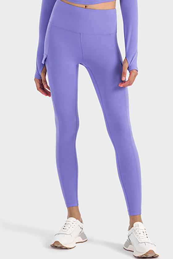 LC265438-P408-S, LC265438-P408-M, LC265438-P408-L, LC265438-P408-XL, Lilac Flap Pocket High Waist Workout Pants