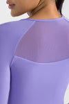 LC264640-P408-S, LC264640-P408-M, LC264640-P408-L, LC264640-P408-XL, Lilac Square Neck Long Sleeve Active Top