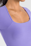 LC264640-P408-S, LC264640-P408-M, LC264640-P408-L, LC264640-P408-XL, Lilac Square Neck Long Sleeve Active Top