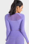 LC264640-P408-S, LC264640-P408-M, LC264640-P408-L, LC264640-P408-XL, Lilac Square Neck Long Sleeve Active Top