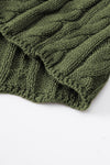PACK2724323-P609-1, Jungle Green Crew Neck Cable Knit Short Sleeve Sweater