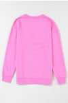 PACK25315893-P106-1, Bright Pink MAMA Letter Embossed Casual Sweatshirt