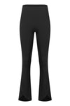 LC265439-P2-S, LC265439-P2-M, LC265439-P2-L, Black Solid Color High Waist Active Flare Leggings