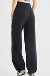 LC265440-P2-S, LC265440-P2-M, LC265440-P2-L, Black Elastic Waistband Wide Leg Active Pants