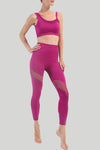 LC2611599-P206-S, LC2611599-P206-M, LC2611599-P206-L, Pitaya Pink Asymmetric Mesh Splicing Workout Set