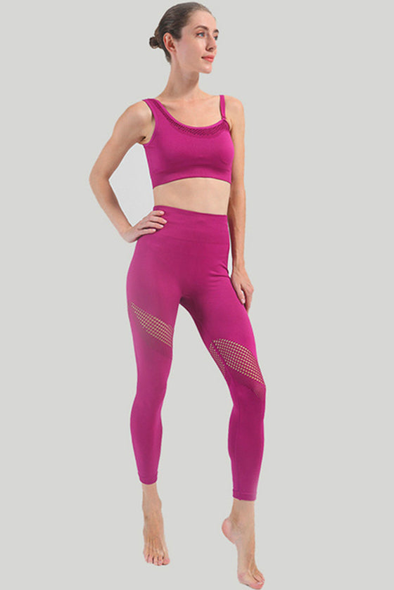 LC2611599-P206-S, LC2611599-P206-M, LC2611599-P206-L, Pitaya Pink Asymmetric Mesh Splicing Workout Set