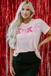 PACK25223930-10-1, PACK25223930-10-2, Pink Valentines Shiny XOXO Graphic T-shirt