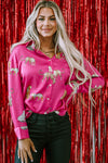 PACK2554199-P6-1, Rose Red Cheetah Animal Print Button Up Satin Shirt