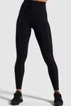 LC265441-P2-S, LC265441-P2-M, LC265441-P2-L, Black Solid Color High Waist Butt Lifting Active Leggings