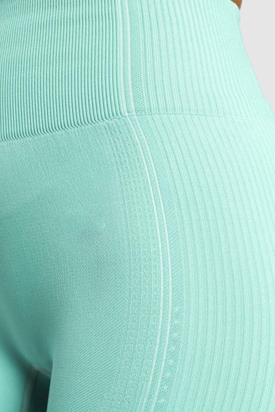 LC265442-P2209-S, LC265442-P2209-M, LC265442-P2209-L, Moonlight Jade Solid Color High Waist Skinny Active Shorts