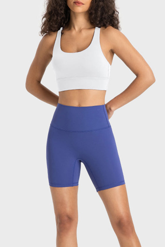 PACK264648-P1-1, White Solid Strappy Back U Neck Sports Bra