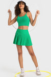 PACK264649-P209-1, Dark Green Spaghetti Strap Cropped Sports Tank Top
