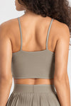 PACK264649-P5016-1, Pale Khaki Spaghetti Strap Cropped Sports Tank Top