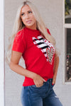 PACK25224432-103-1, Red Leopard Striped Heart Shaped Print Crew Neck T Shirt